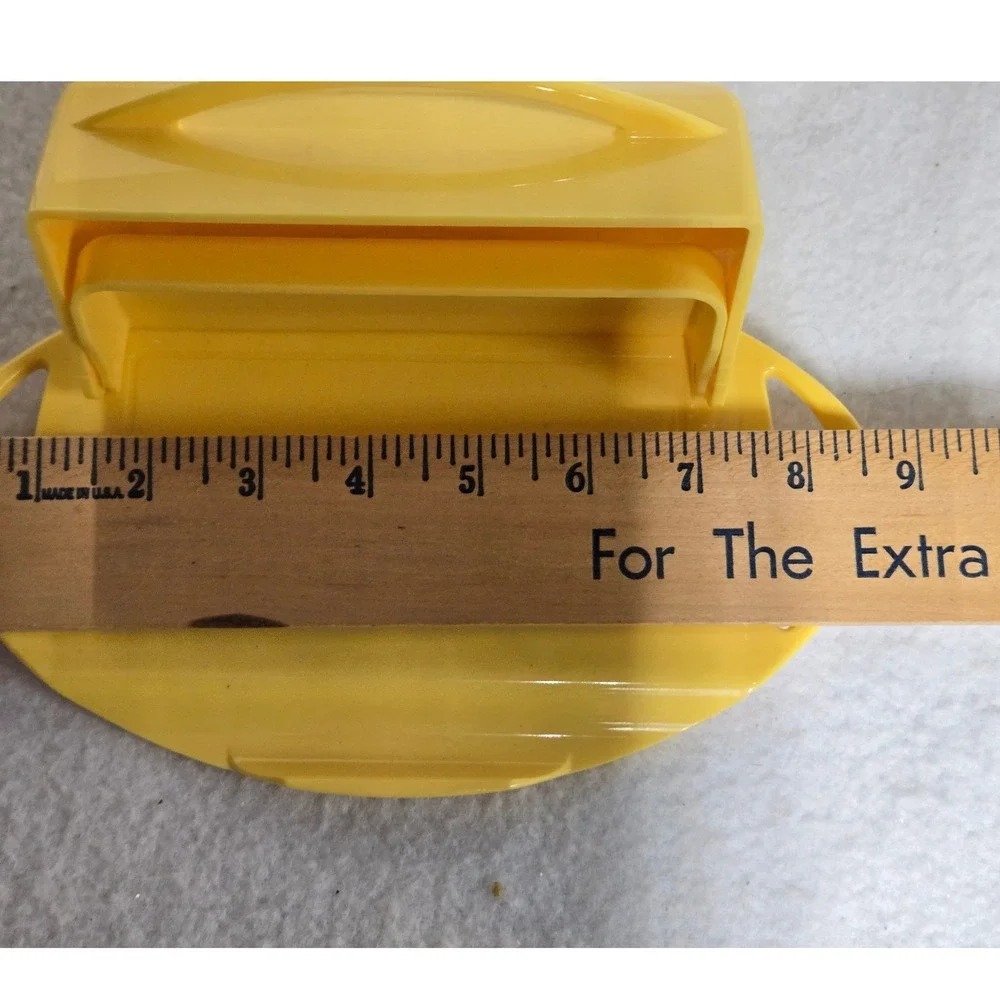 Butterie Yellow Flip Top Butter Dish w Spreader Knife 2 Stick Countertop Keeper